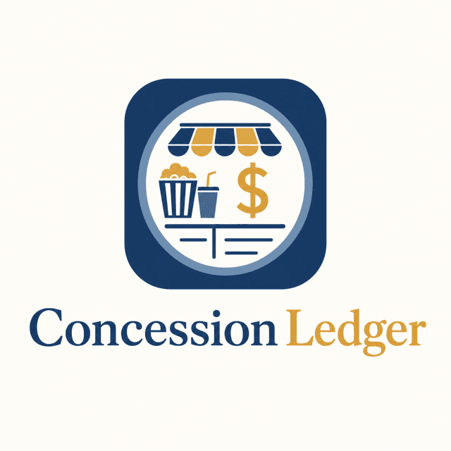 Concession Ledger logo with concession stand emblem and wordmark