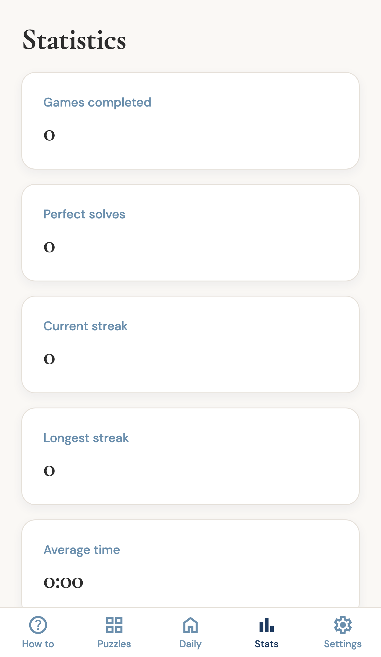 Onword stats screen